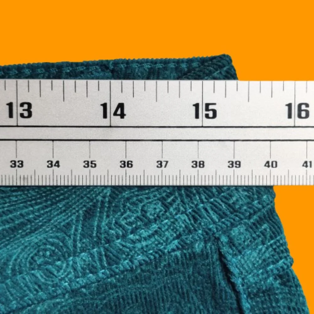 ELLE Women’s Teal Paisley Corduroy Pants Size 10 Regular Cotton Stretch Casual - Picture 3 of 9